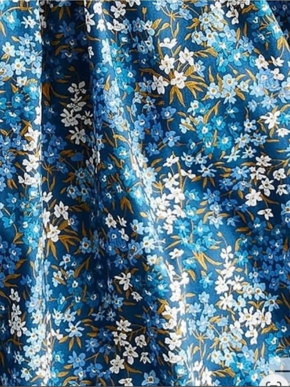 J. Crew Liberty Blue Floral Smocked Peasant Blouse in Sea Blossoms M